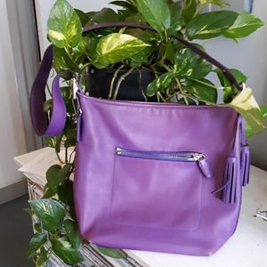 Coach leather bag purple